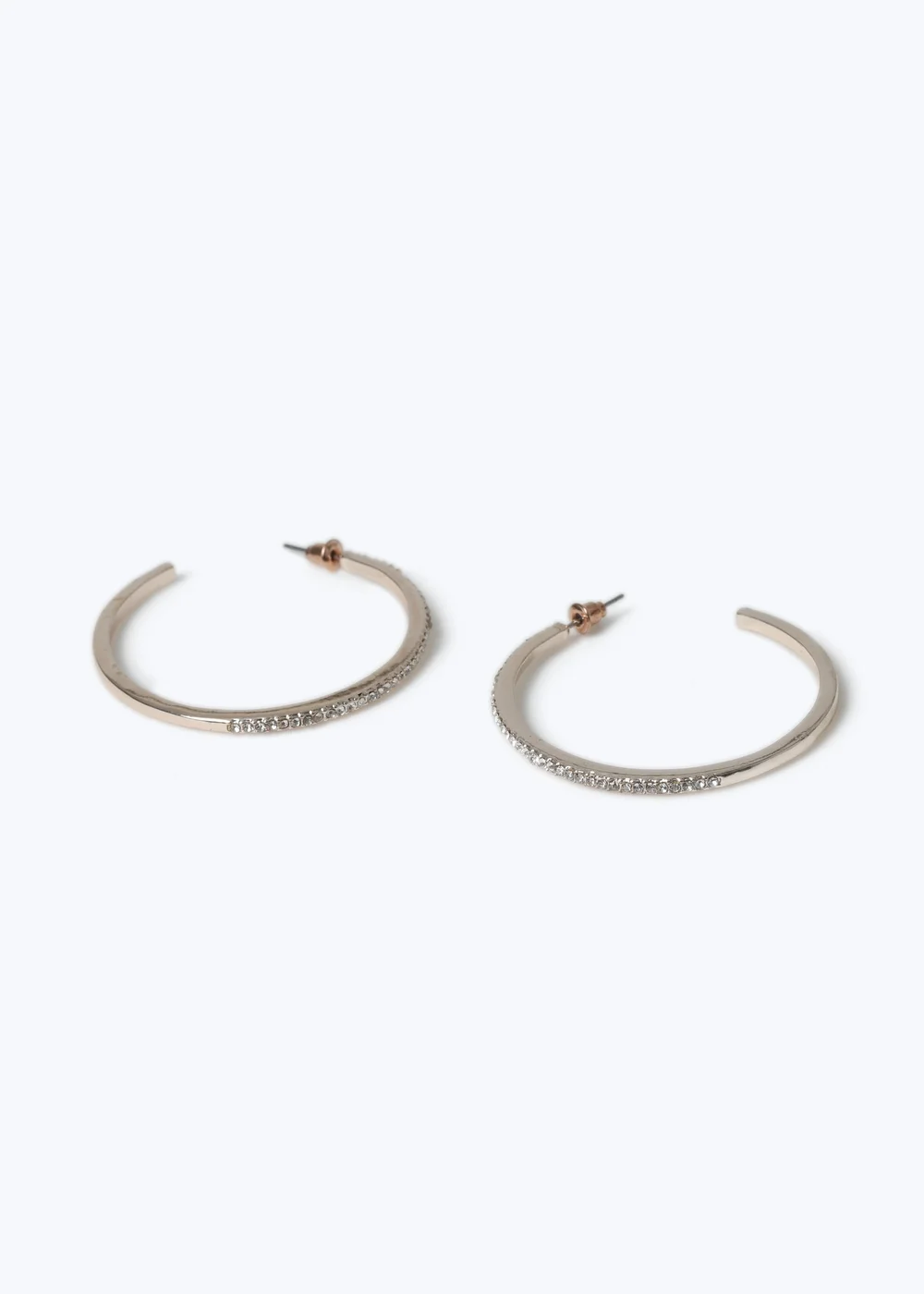 Muse Gold Rhinestone Hoop Earrings - One Size Image 2