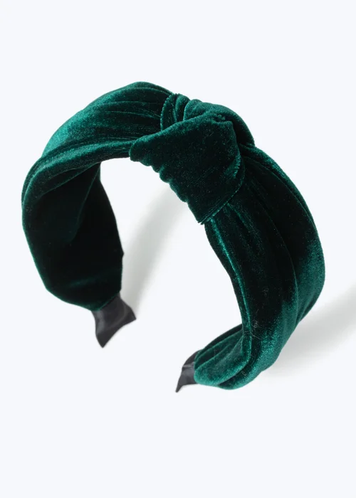 Muse Green Knot Velvet Headband - One Size Image 2