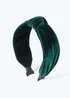 Muse Green Knot Velvet Headband - One Size Image 1