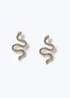 Muse Gold Crystal Snake Earrings - One Size Image 1