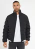 Threadbare Black Quilted Funnel Neck Padded Jacket - S Image 1