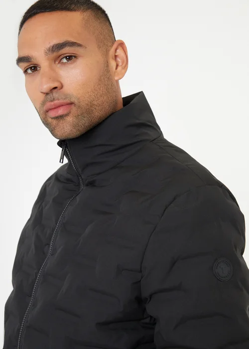Threadbare Black Quilted Funnel Neck Padded Jacket - S Image 3