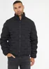 Threadbare Black Quilted Funnel Neck Padded Jacket - S Image 5