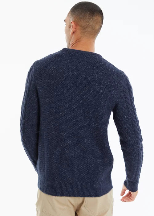 Threadbare Navy Cable Knit Crew Neck Jumper - S Image 2