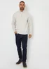 Threadbare Grey Cable Knit Quarter Zip Jumper With Wool - XXL Image 4