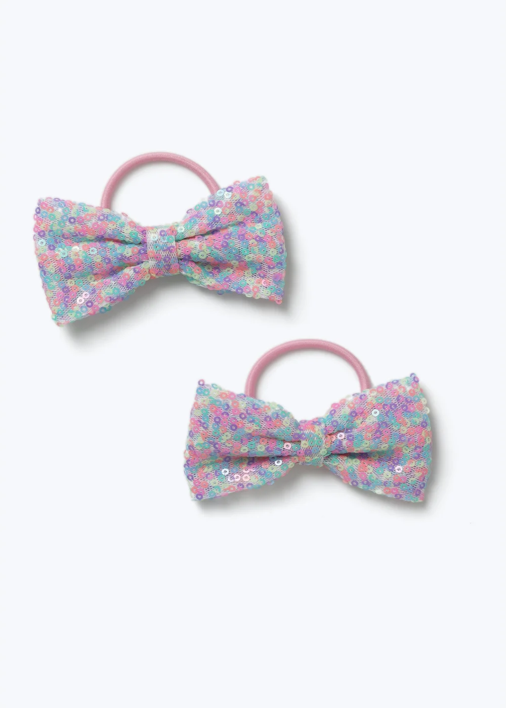 Muse 2 Pack Multicolour Sequin Bow Hair Bobbles - One Size Image 1