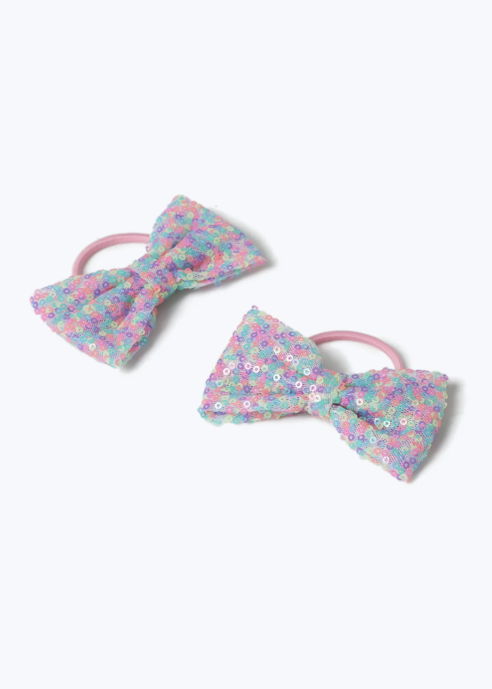 Muse 2 Pack Multicolour Sequin Bow Hair Bobbles - One Size Image 2