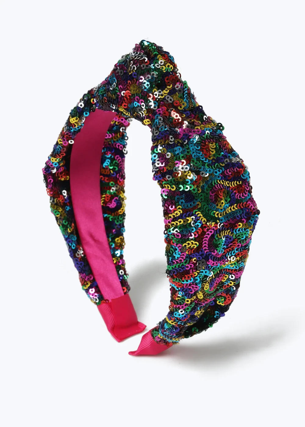 Muse Pink Bright Sequin Knot Headband - One Size Image 1