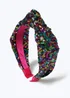 Muse Pink Bright Sequin Knot Headband - One Size Image 1