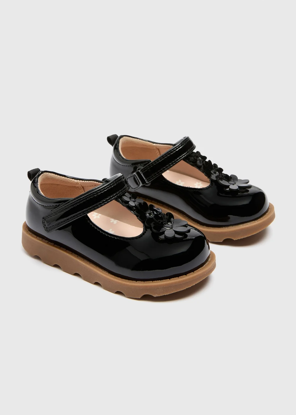 Girls Black T-Bar Patent Shoes (Younger 4-12) - Size 4 Infants Image 1