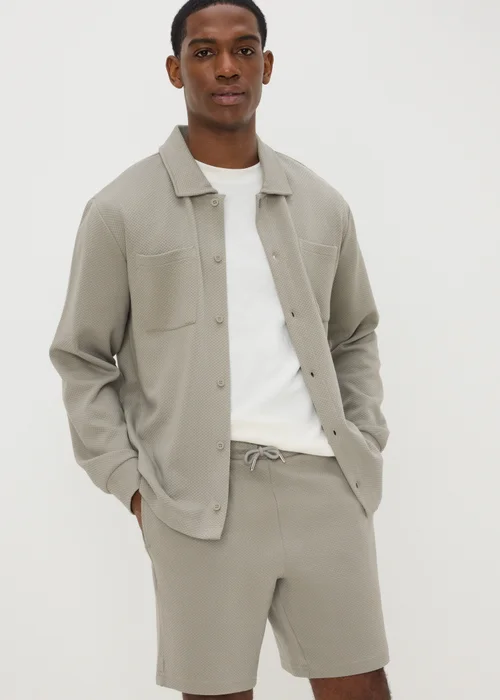 Sage Textured Smart Co Ord Shorts - S Image 1