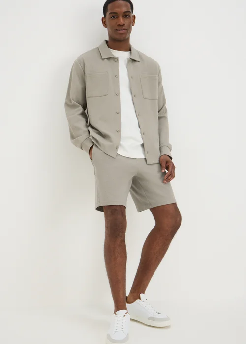 Sage Textured Smart Co Ord Shorts - S Image 2