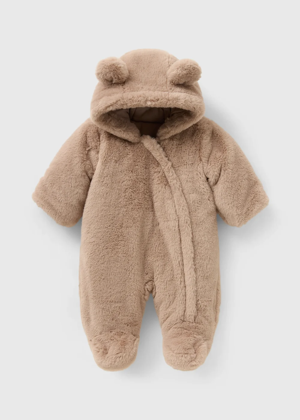 Baby Beige Faux Fur Snowsuit (Newborn-23mths) - 0-3 months Image 1