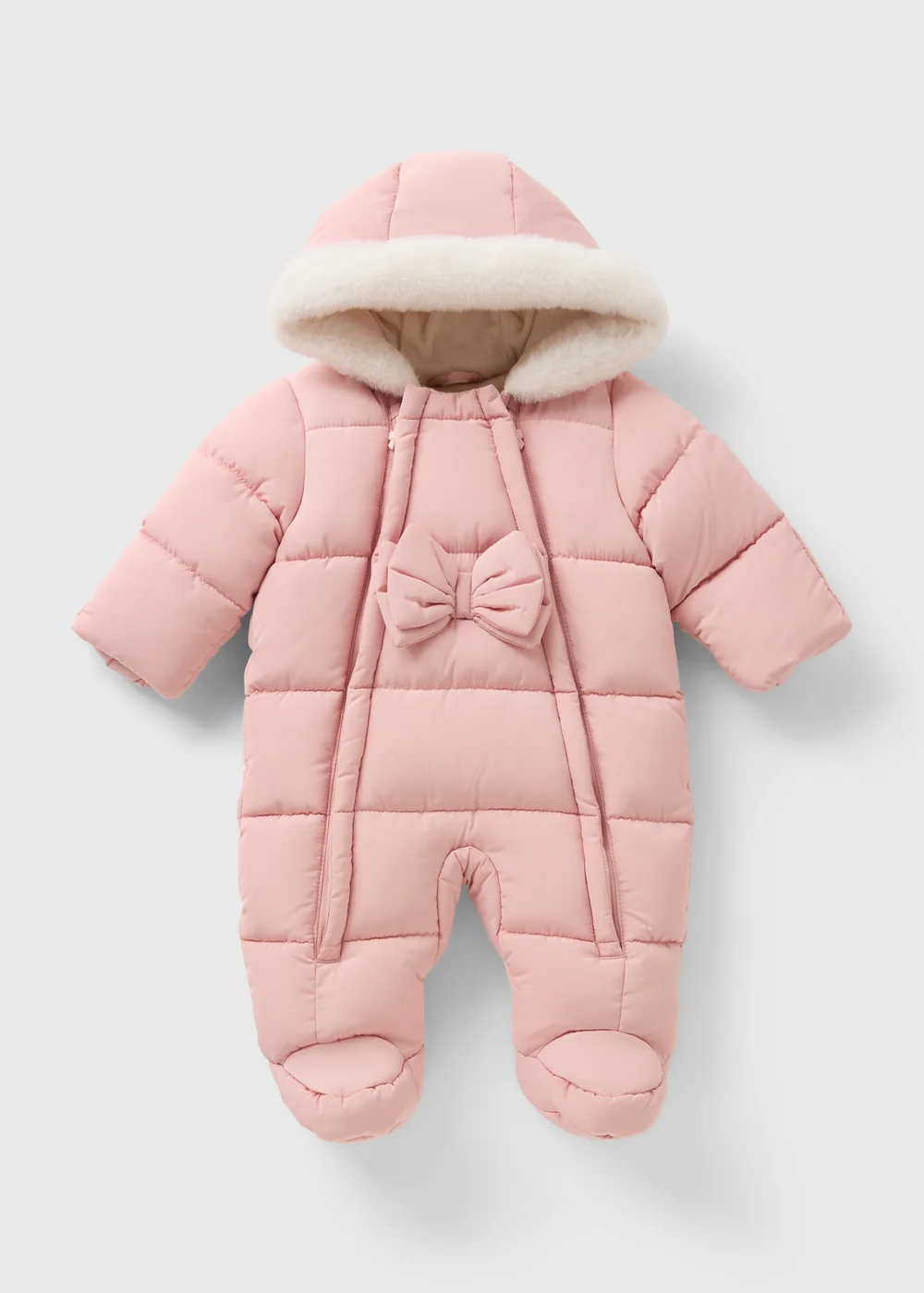 Baby Pink Bow Snowsuit (Newborn-23mths) - 0-3 months Image 1