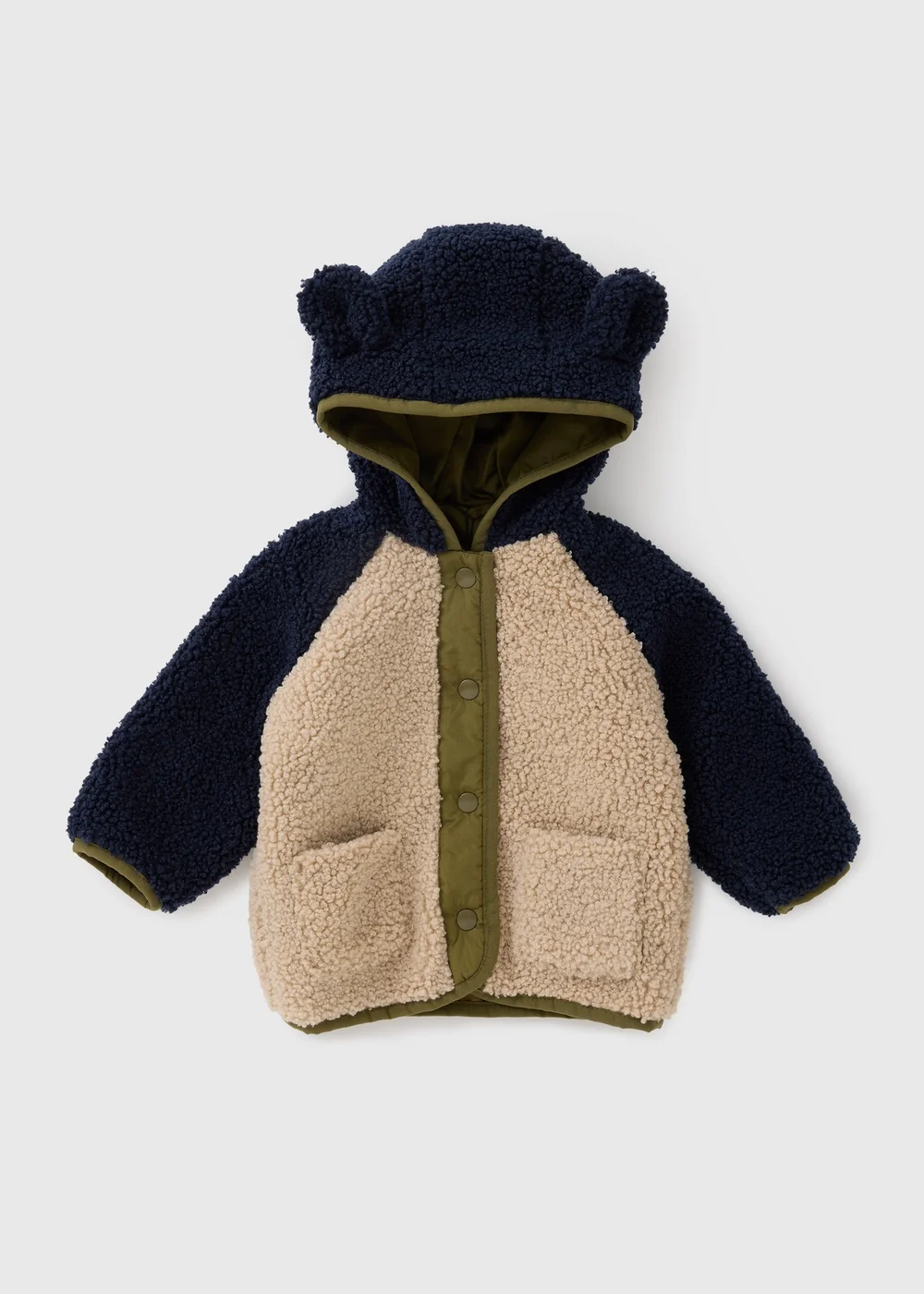 Baby Multicolour Colourblock Borg Jacket (Newborn-23mths) - 0-3 months Image 1