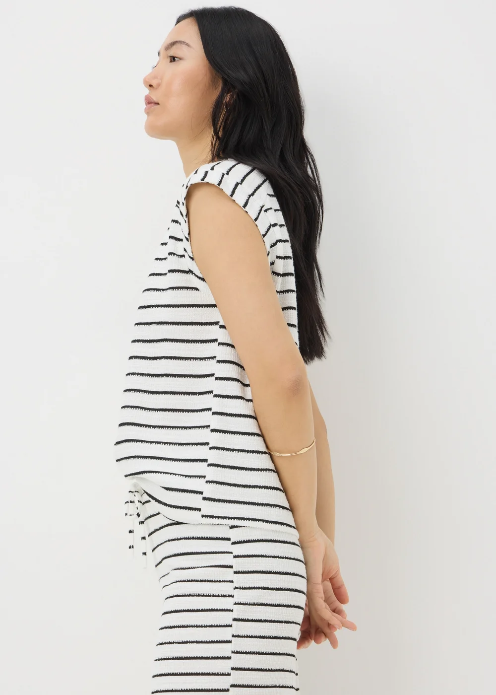 Monochrome Stripe Co Ord Towelling Top - S Image 3