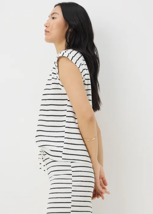 Monochrome Stripe Co Ord Towelling Top - S Image 3