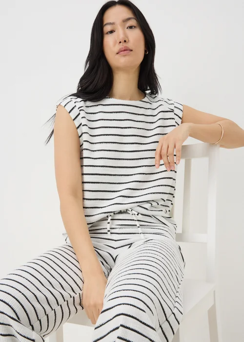 Monochrome Stripe Co Ord Towelling Top - S Image 1
