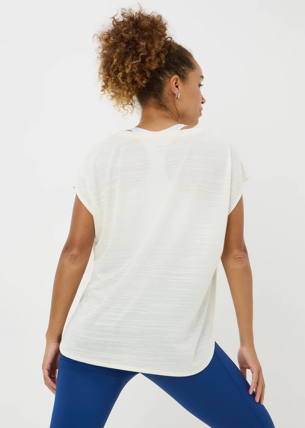 Souluxe Cream V-Neck T-Shirt - S Image 2