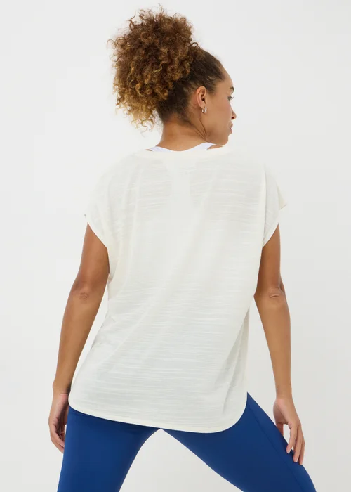 Souluxe Cream V-Neck T-Shirt - S Image 2