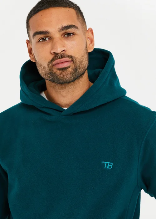 Threadbare Teal Microfleece Overhead Hoodie - S Image 3