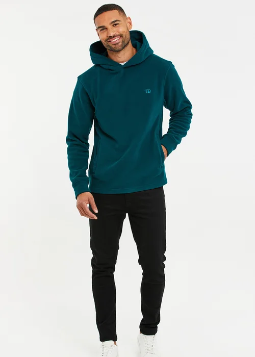 Threadbare Teal Microfleece Overhead Hoodie - S Image 4