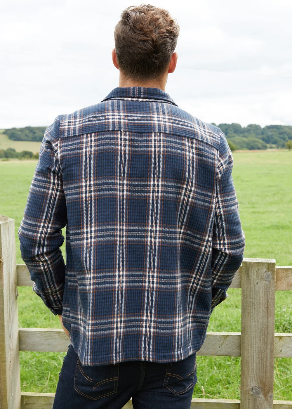 Threadbare Navy Brushed Check Shacket - S Image 2