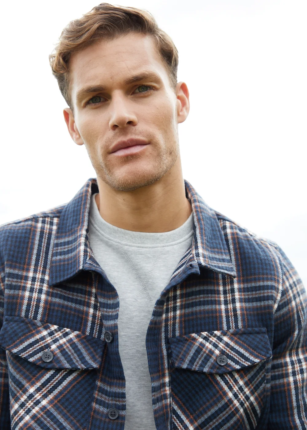 Threadbare Navy Brushed Check Shacket - S Image 4