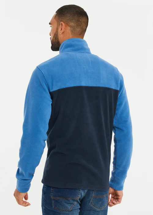 Threadbare Cobalt Two Tone Quarter Zip Fleece Jumper - S Image 2