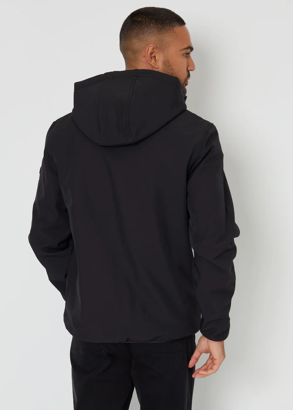 Threadbare Black Hooded Jacket With Padded Chest - 2XL Image 2