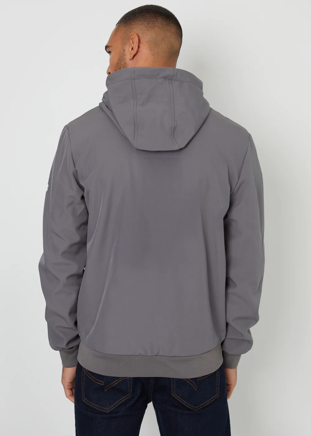 Threadbare Dark Grey Hooded Lightweight Jacket With Stretch - 2XL Image 2