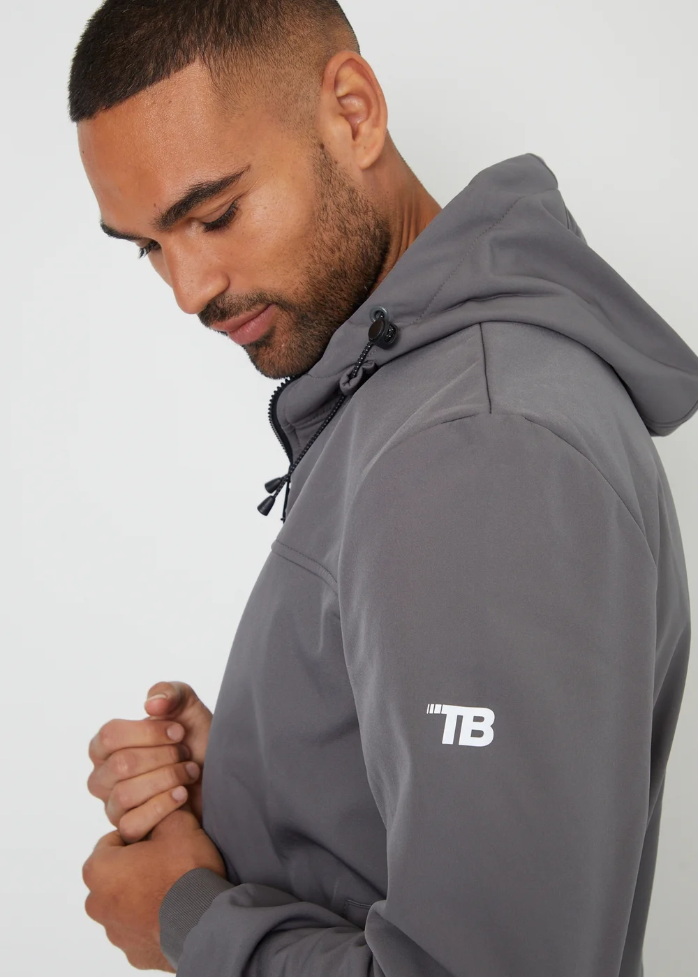 Threadbare Dark Grey Hooded Lightweight Jacket With Stretch - 2XL Image 3