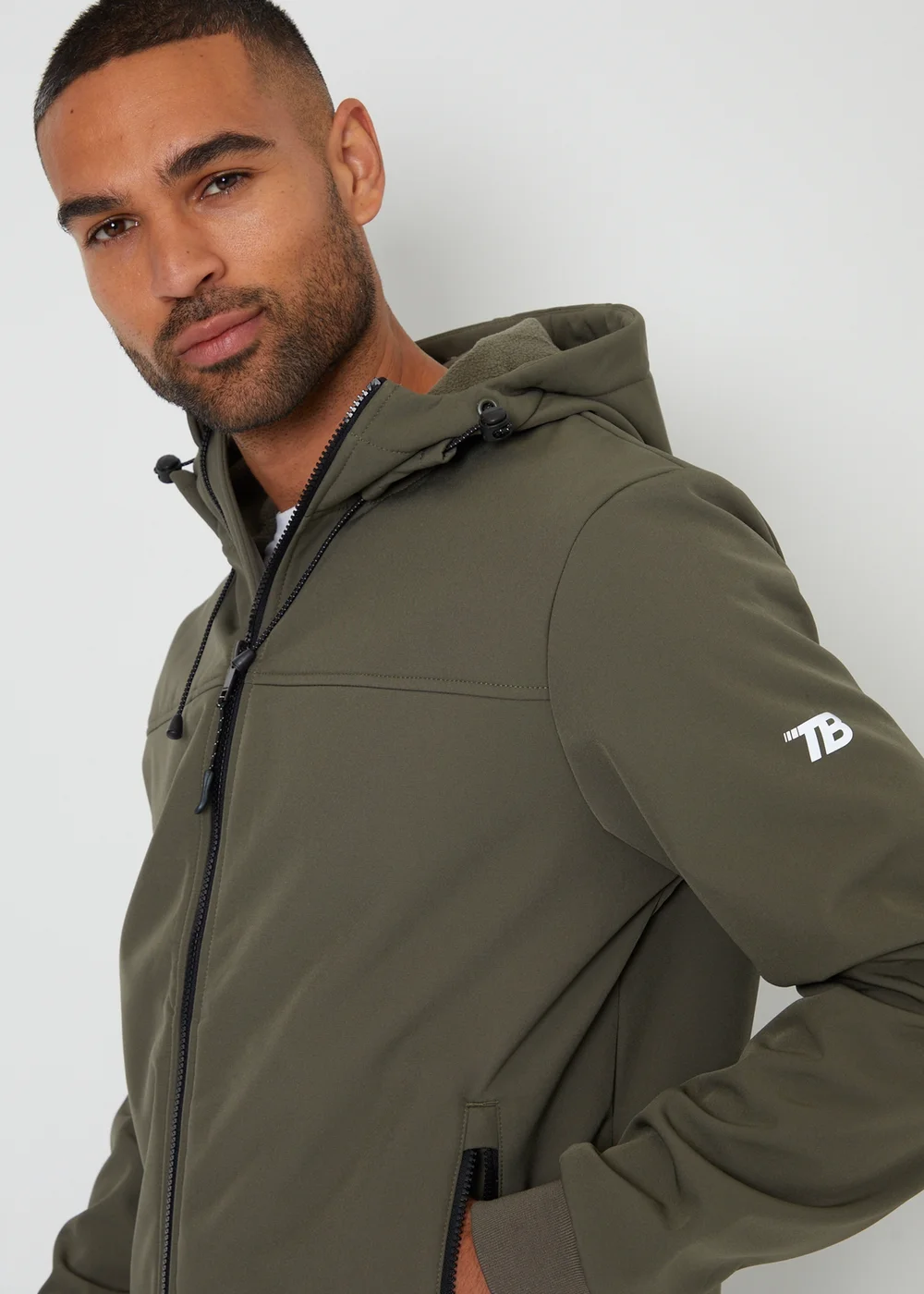 Threadbare Khaki Hooded Lightweight Jacket With Stretch - 2XL Image 3