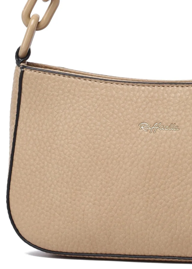 Raffaella Taupe Chain Saddle Bag