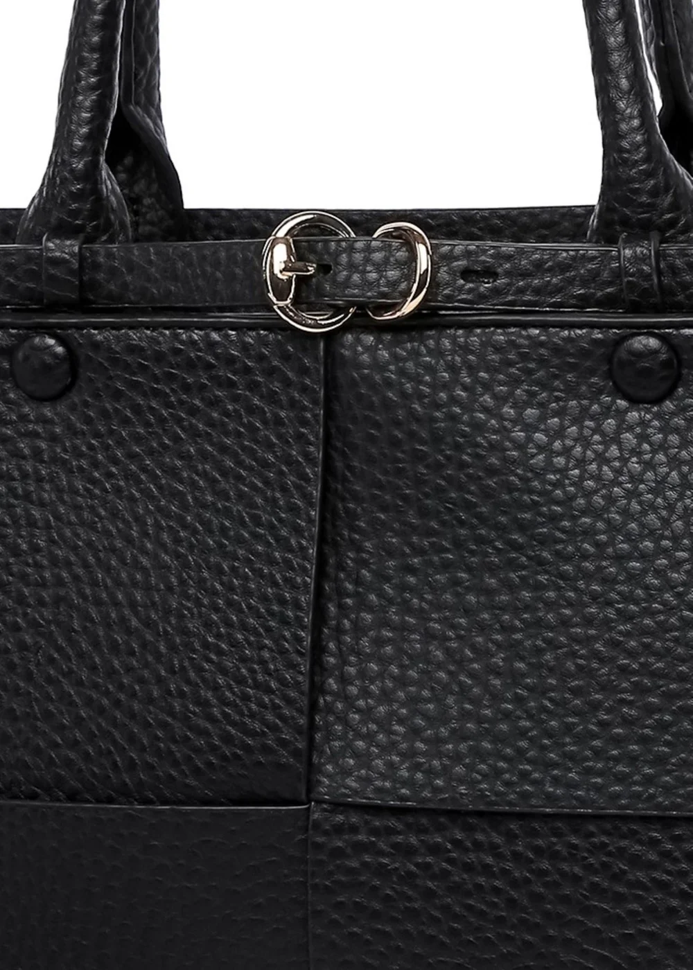 Raffaella Black Buckle Detail Shoulder Bag - One Size Image 2