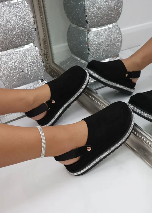 Love Lemonade Black Crystal Trim Snugg Clogs - 3 Image 2