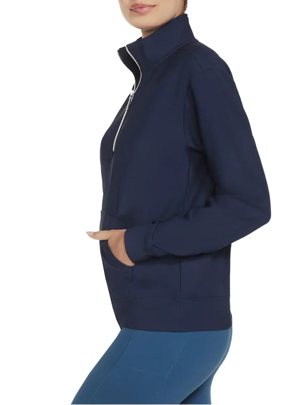 Skechers Navy GoLuxe Quarter Zip Pullover - Small Image 3