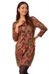 Roman Tan Aztec Print Pocket Shift Stretch Dress - 20 Image 1
