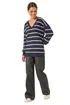 Roman Navy Stripe Print Knitted Jumper - Size 10 Image 2