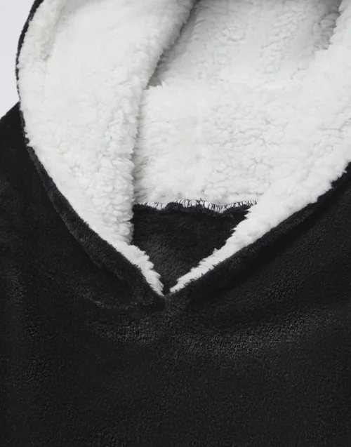 Yellowstone Black Dutton Ranch Logo Blanket Hoodie - One Size Image 5