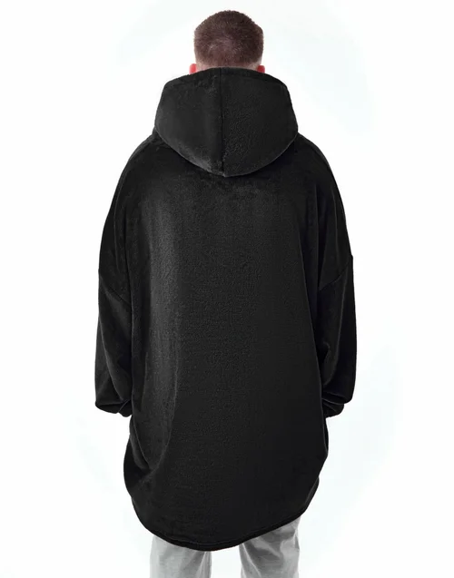 Yellowstone Black Dutton Ranch Logo Blanket Hoodie - One Size Image 2