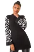 Roman Black Patterned Sleeve Tunic Knit Jumper - Size 18 Image 1