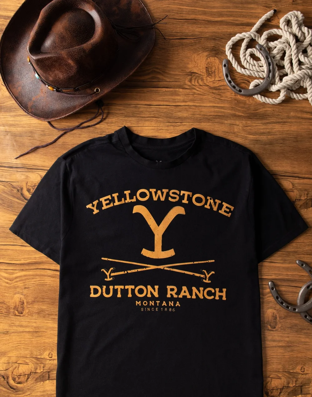 Vanilla Underground Yellowstone Black Dutton Ranch Short Sleeved T-Shirt - S Image 2
