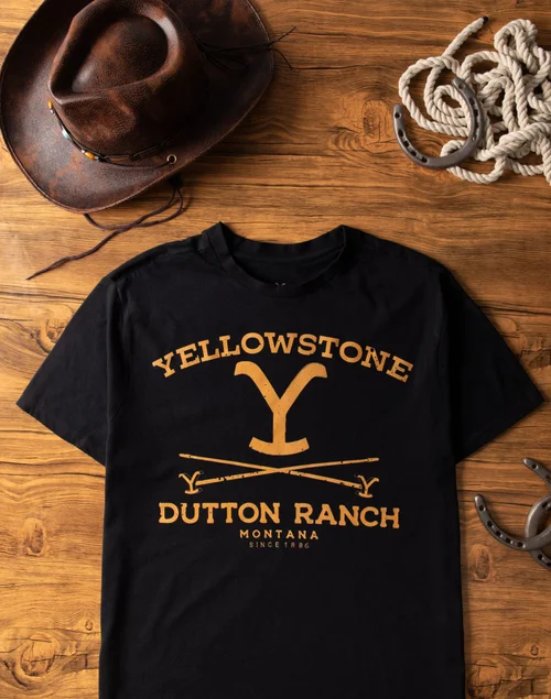 Vanilla Underground Yellowstone Black Dutton Ranch Short Sleeved T-Shirt - S Image 2