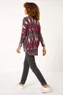 Roman Red Abstract Relaxed Cowl Neck Tunic Top - Size 10 Image 3