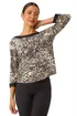 Roman Natural Animal Print Holgraphic Top - Size 24 Image 2