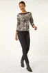Roman Natural Animal Print Holgraphic Top - Size 24 Image 3