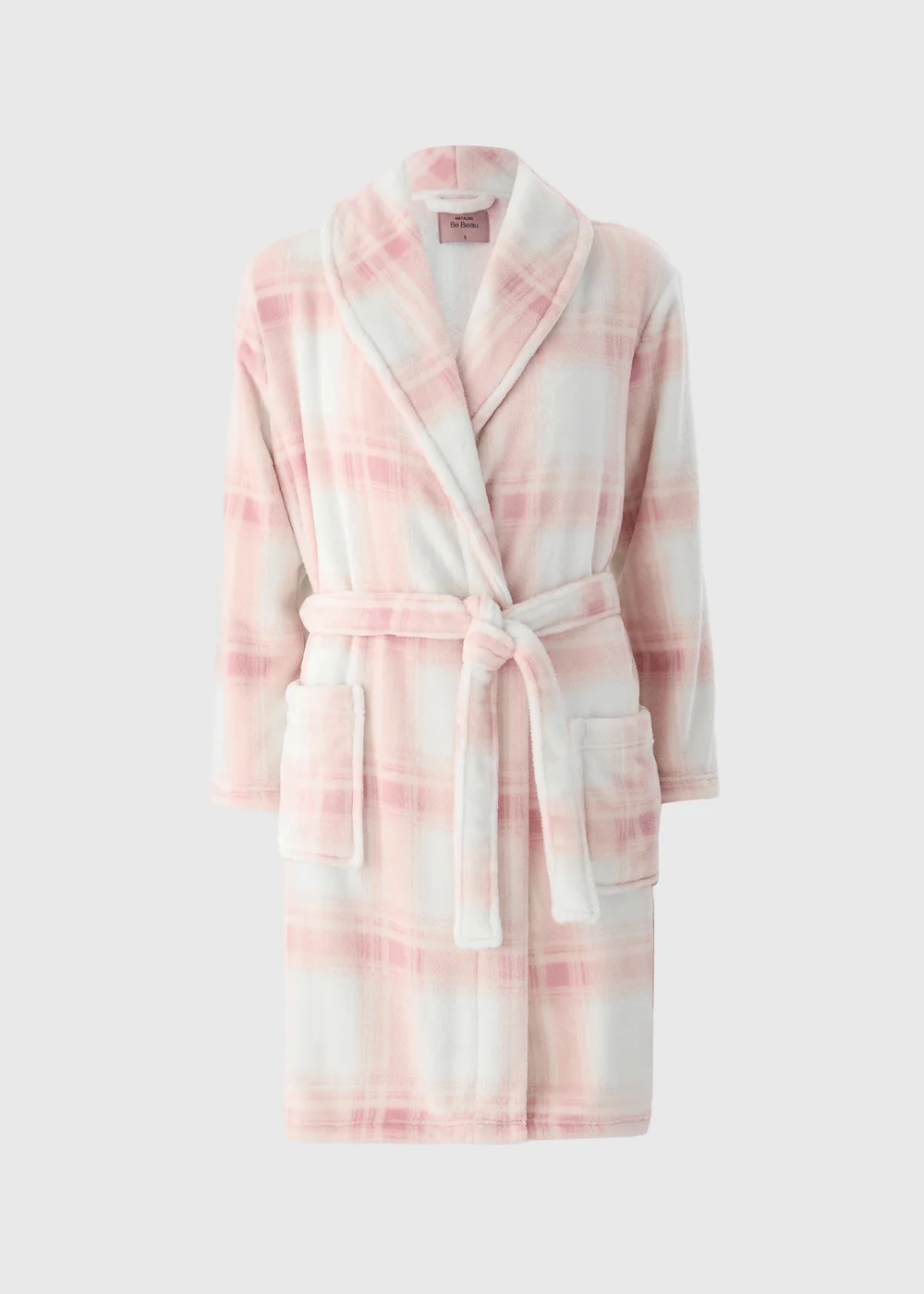 checked dressing gown ladies Dressing Gown In Check Brushed Cotton By Caro London