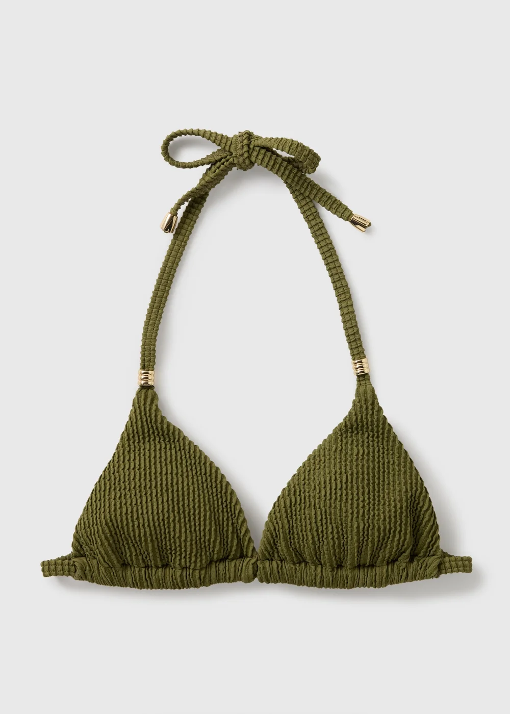 Olive Texture Bikini Top - 6 Image 1