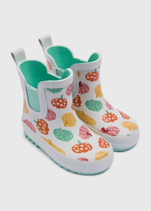 Girls Cream Pumpkin Chelsea Wellies (Younger 4-12) - Size 4 Infants Image 1